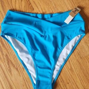 Women’s High-Waist Swim Bottom - Bright Turquoise